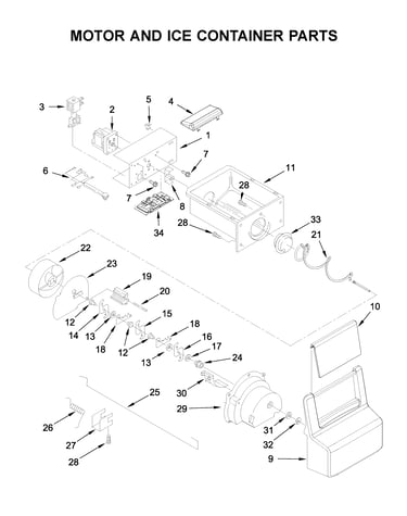 Motor and ice container parts