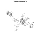 Whirlpool WFW5090JW0 tub and drive parts diagram