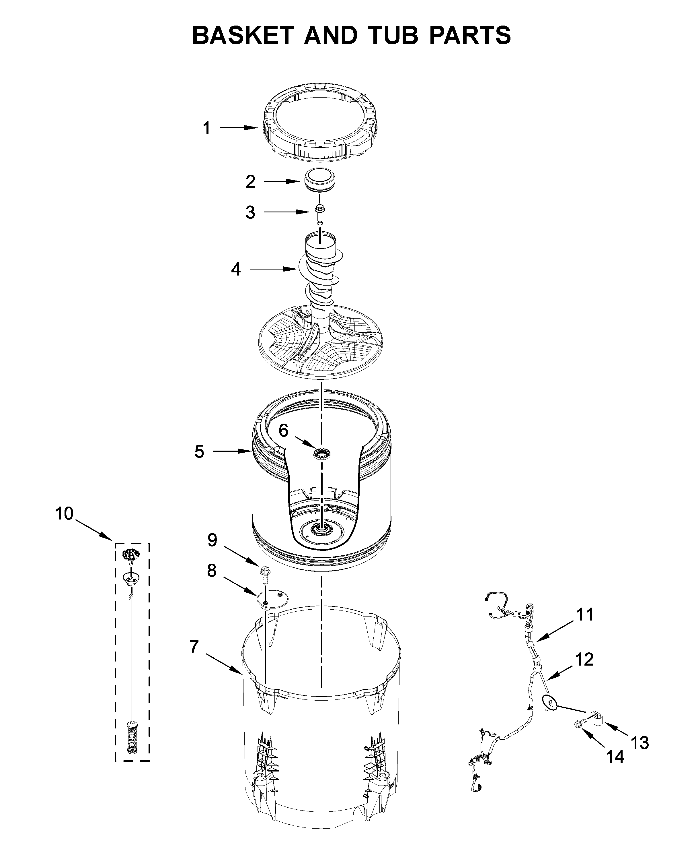Basket and tub parts
