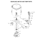 Whirlpool WTW5100HW0 gearcase, motor and pump parts diagram