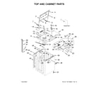 Whirlpool WTW6120HW0 top and cabinet parts diagram