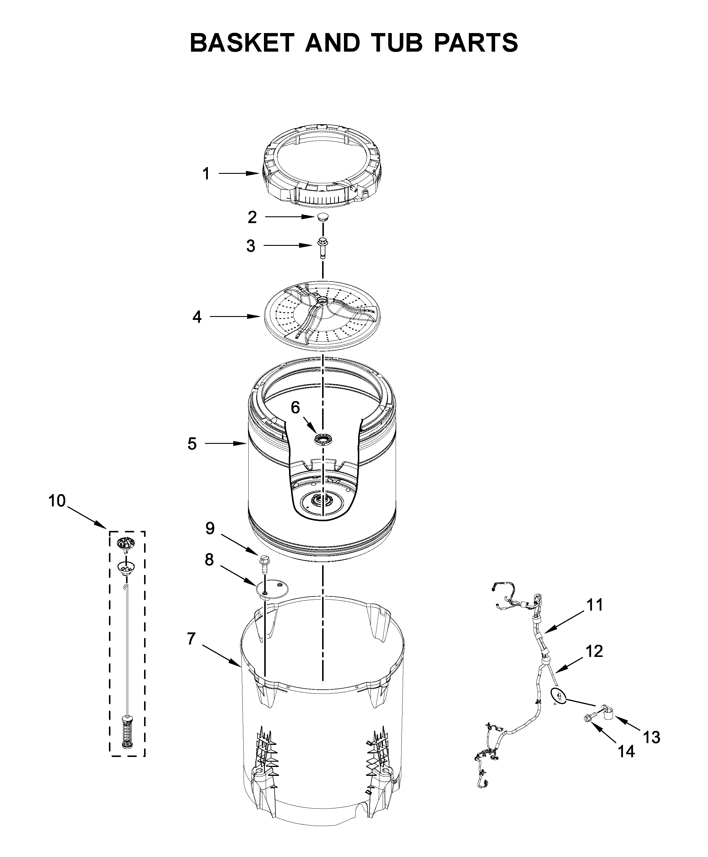 Basket and tub parts
