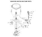 Whirlpool WTW6120HW0 gearcase, motor and pump parts diagram