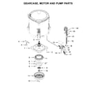 Whirlpool WTW7120HW0 gearcase, motor and pump parts diagram