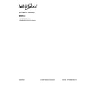 Whirlpool WTW8120HC0 cover sheet diagram