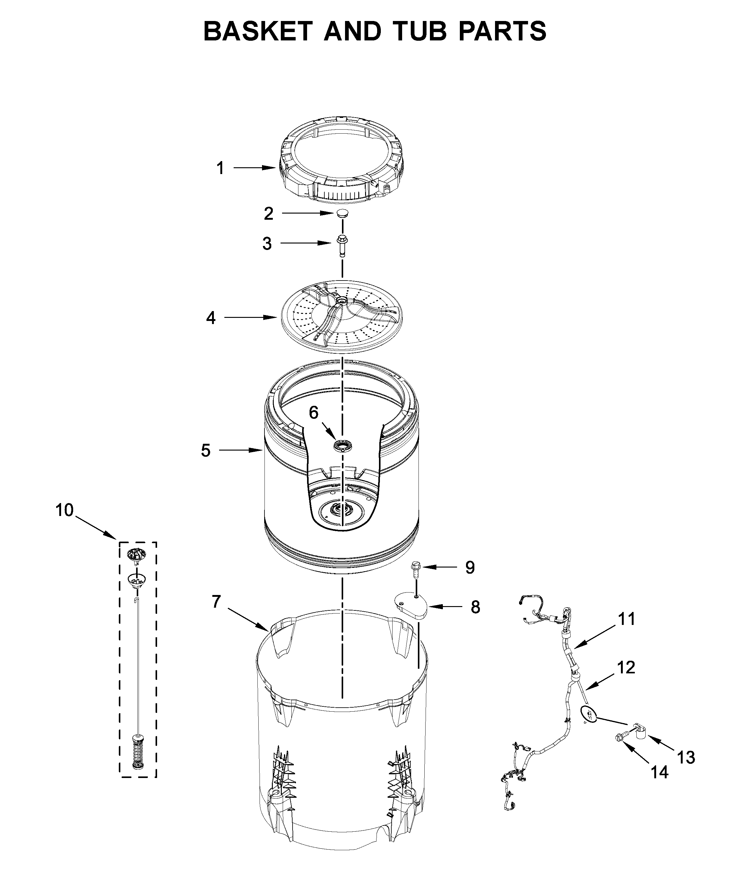 Basket and tub parts