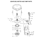 Whirlpool WTW8120HW0 gearcase, motor and pump parts diagram