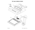 Whirlpool WGD8120HW0 top and console parts diagram