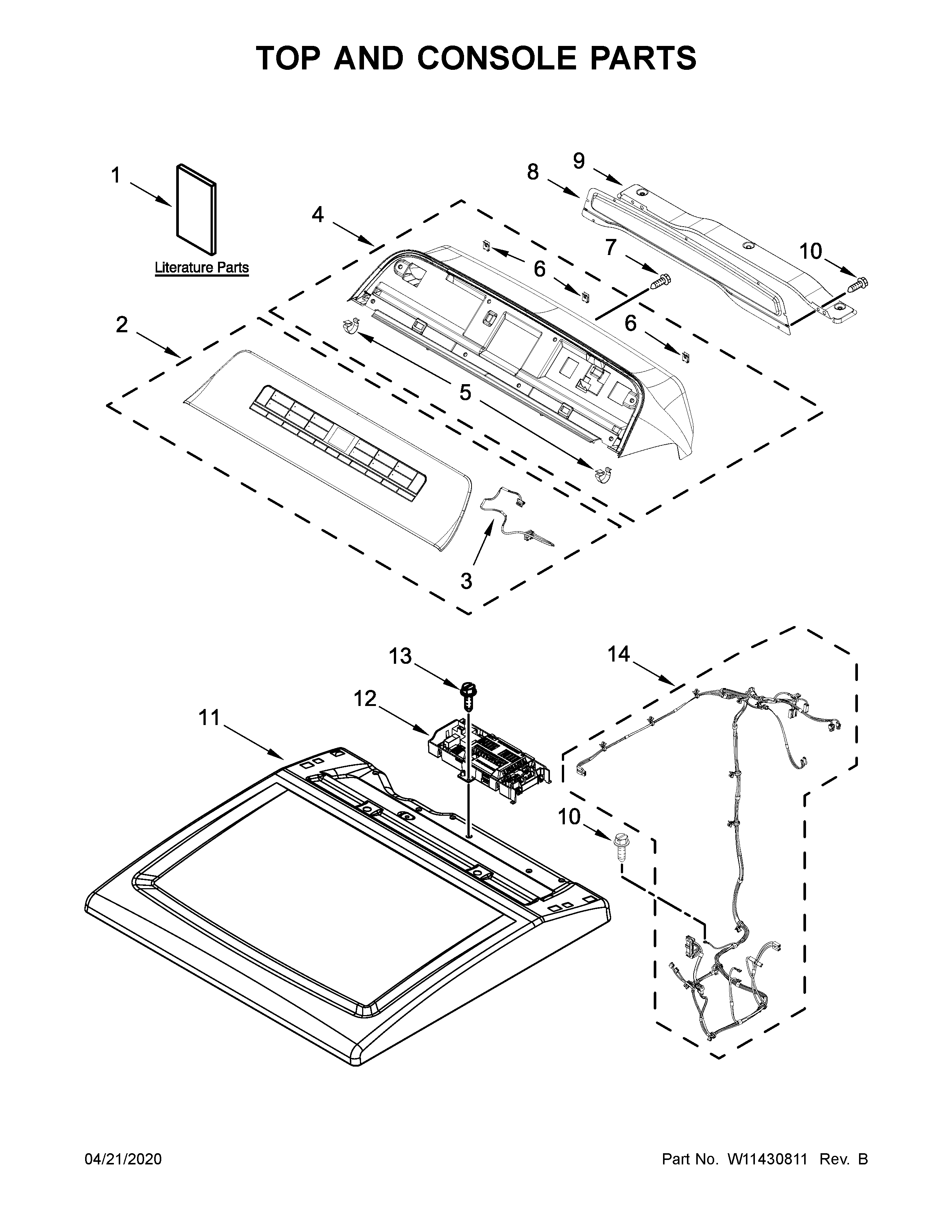 Top and console parts
