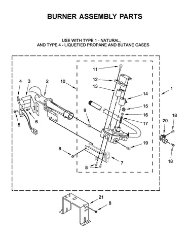 Burner assembly parts