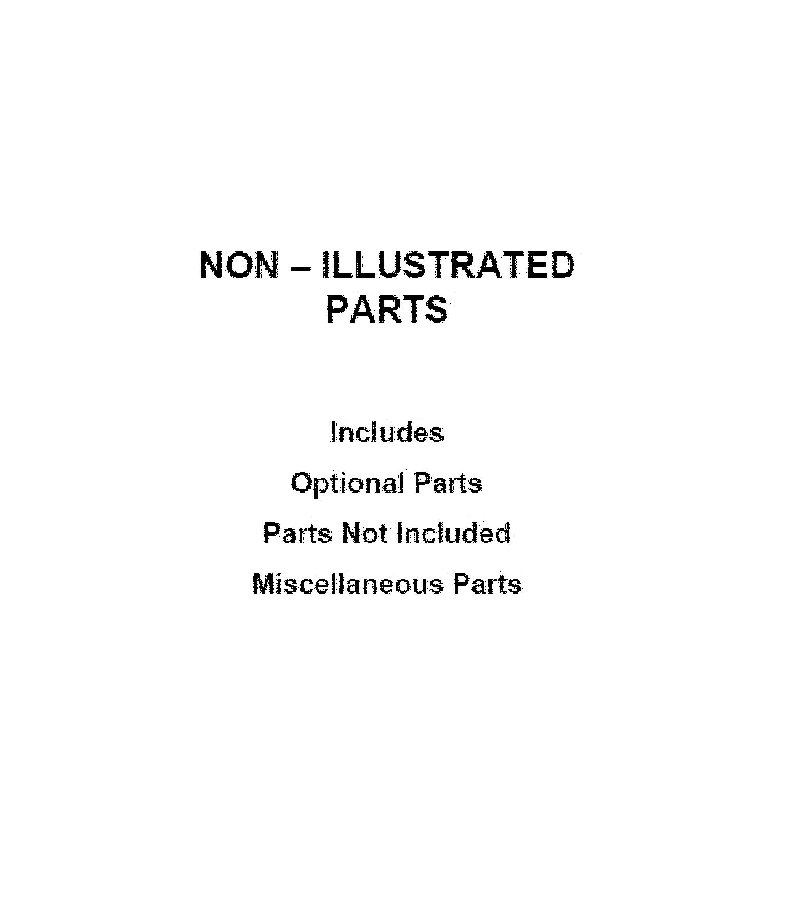 OPTIONAL PARTS (NOT INCLUDED)