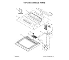 Whirlpool WED8120HW0 top and console parts diagram
