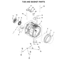 Whirlpool WFW560CHW1 tub and basket parts diagram
