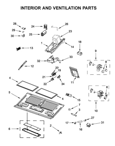 Interior and ventilation parts