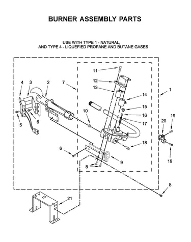 Burner assembly parts