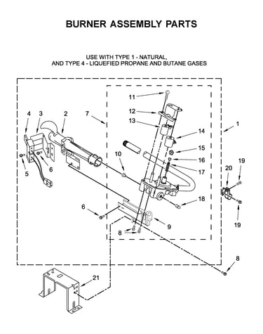 Burner assembly parts