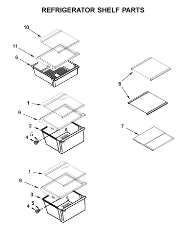 Refrigerator shelf parts