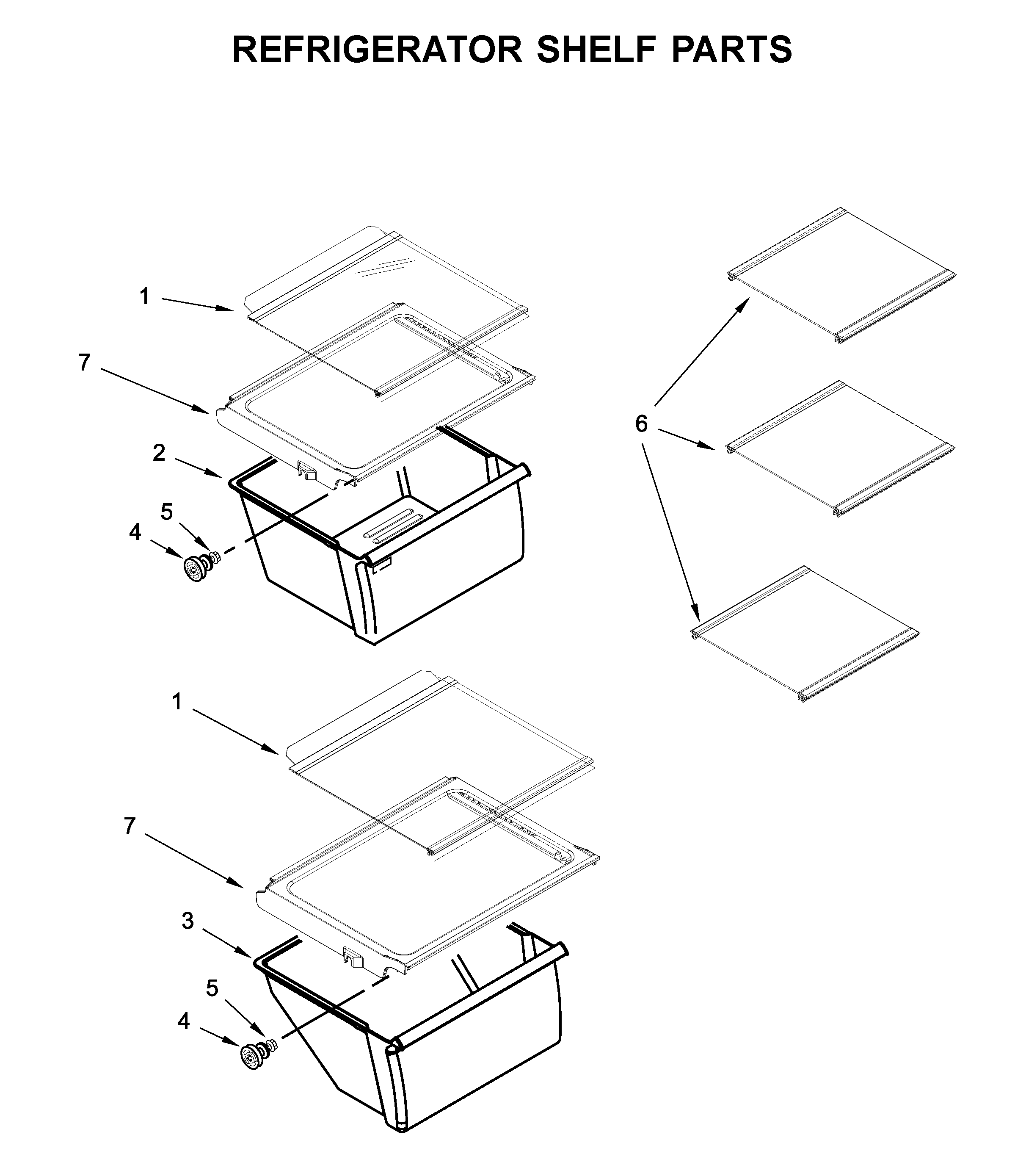 Refrigerator shelf parts