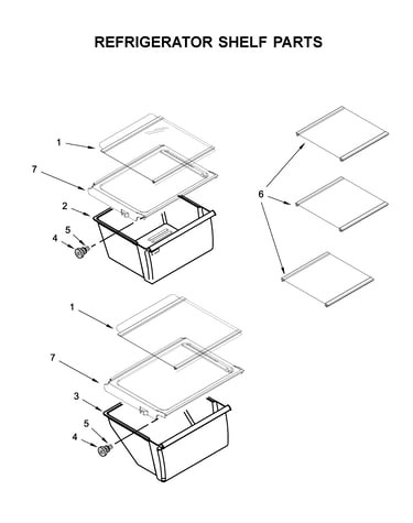 Refrigerator shelf parts