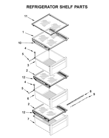 Refrigerator shelf parts