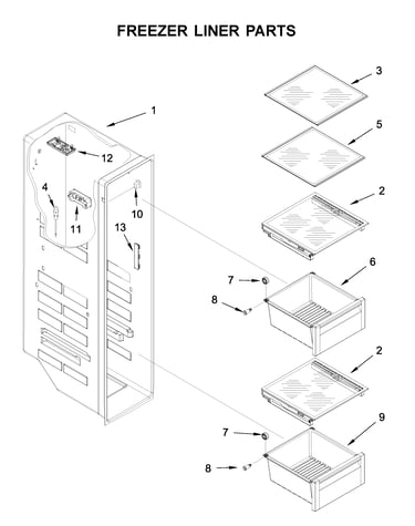 Freezer liner parts