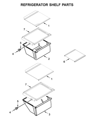 Refrigerator shelf parts