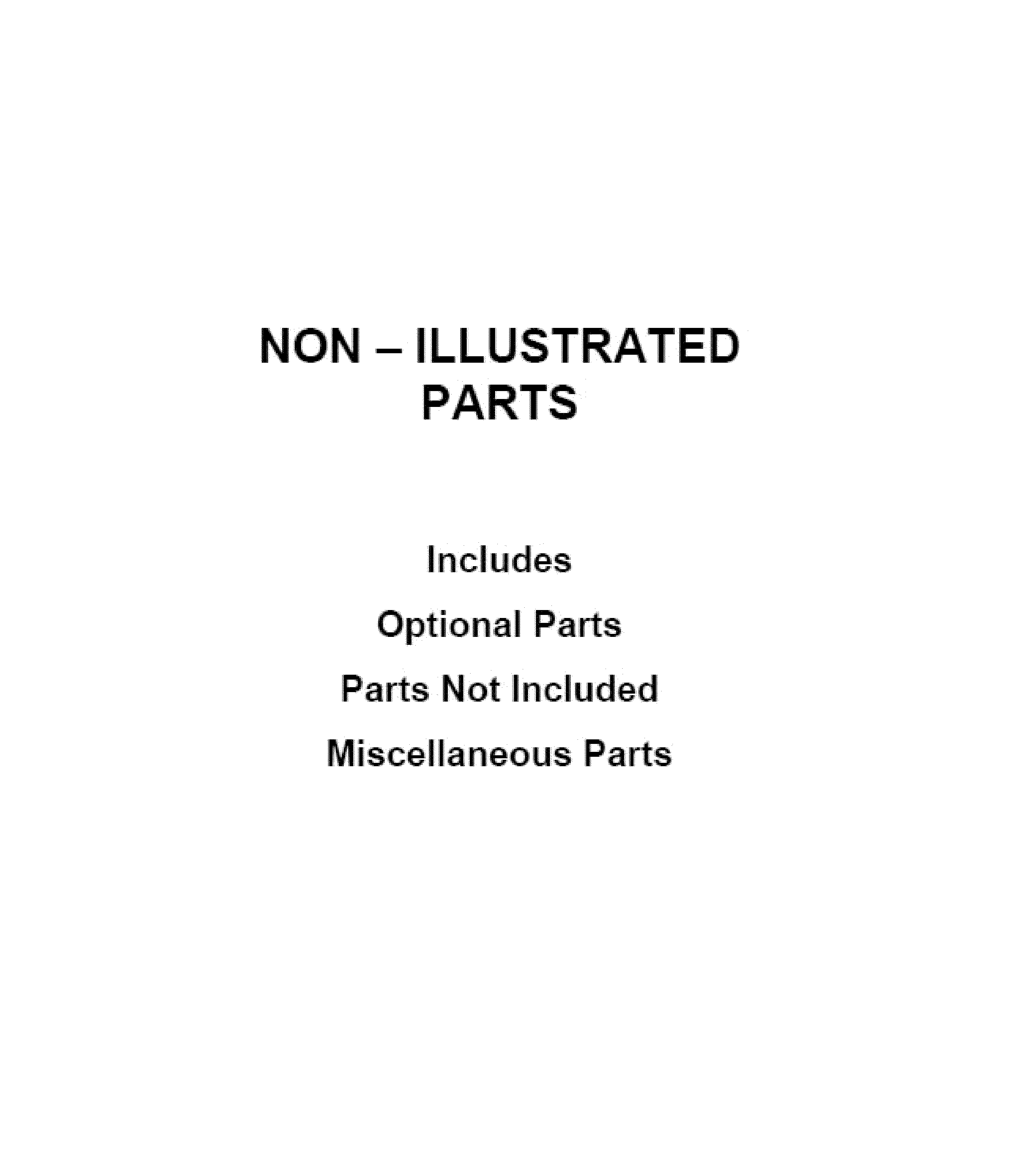 OPTIONAL PARTS (NOT INCLUDED)