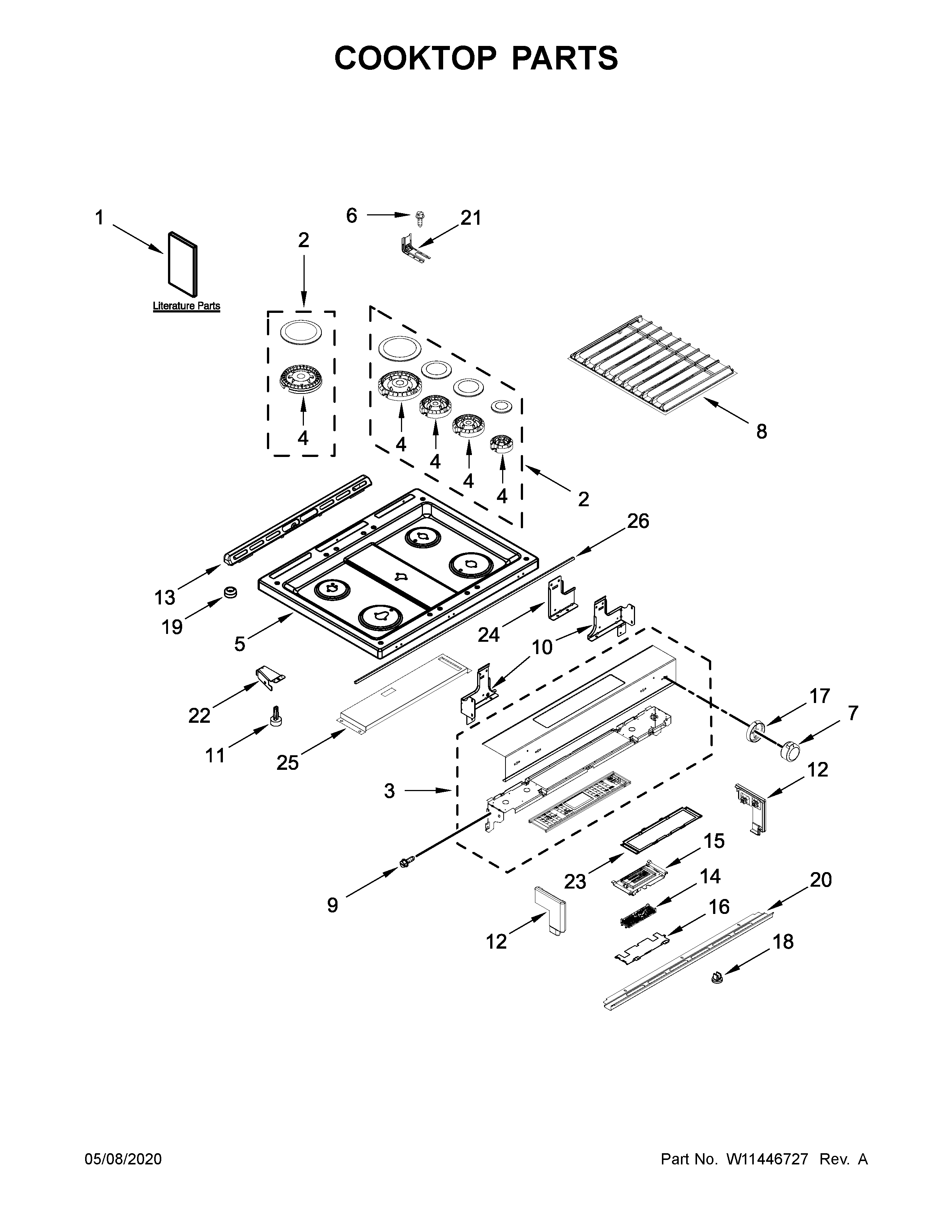 Cooktop parts