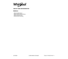 Whirlpool WRS321SDHV05 cover sheet diagram