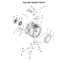 Whirlpool WFW5620HW2 tub and basket parts diagram