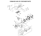 Maytag MFI2570FEZ06 icemaker and ice container parts diagram