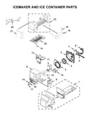 Icemaker and ice container parts