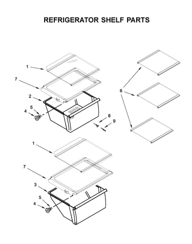 Refrigerator shelf parts