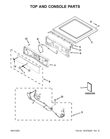 Top and console parts