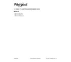 Whirlpool WML35011KW0 cover sheet diagram