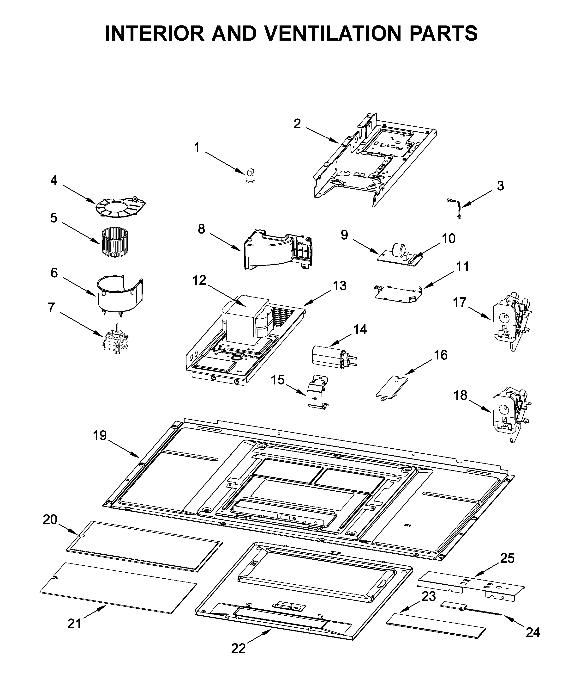 Interior and ventilation parts
