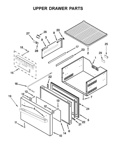 Upper drawer parts