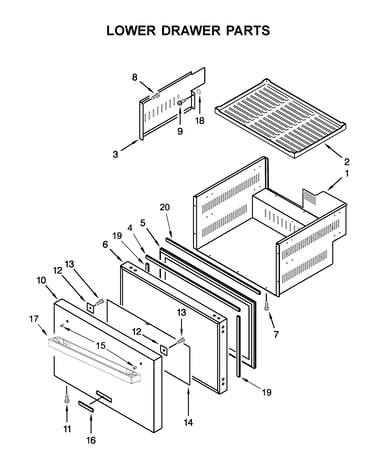 Lower drawer parts