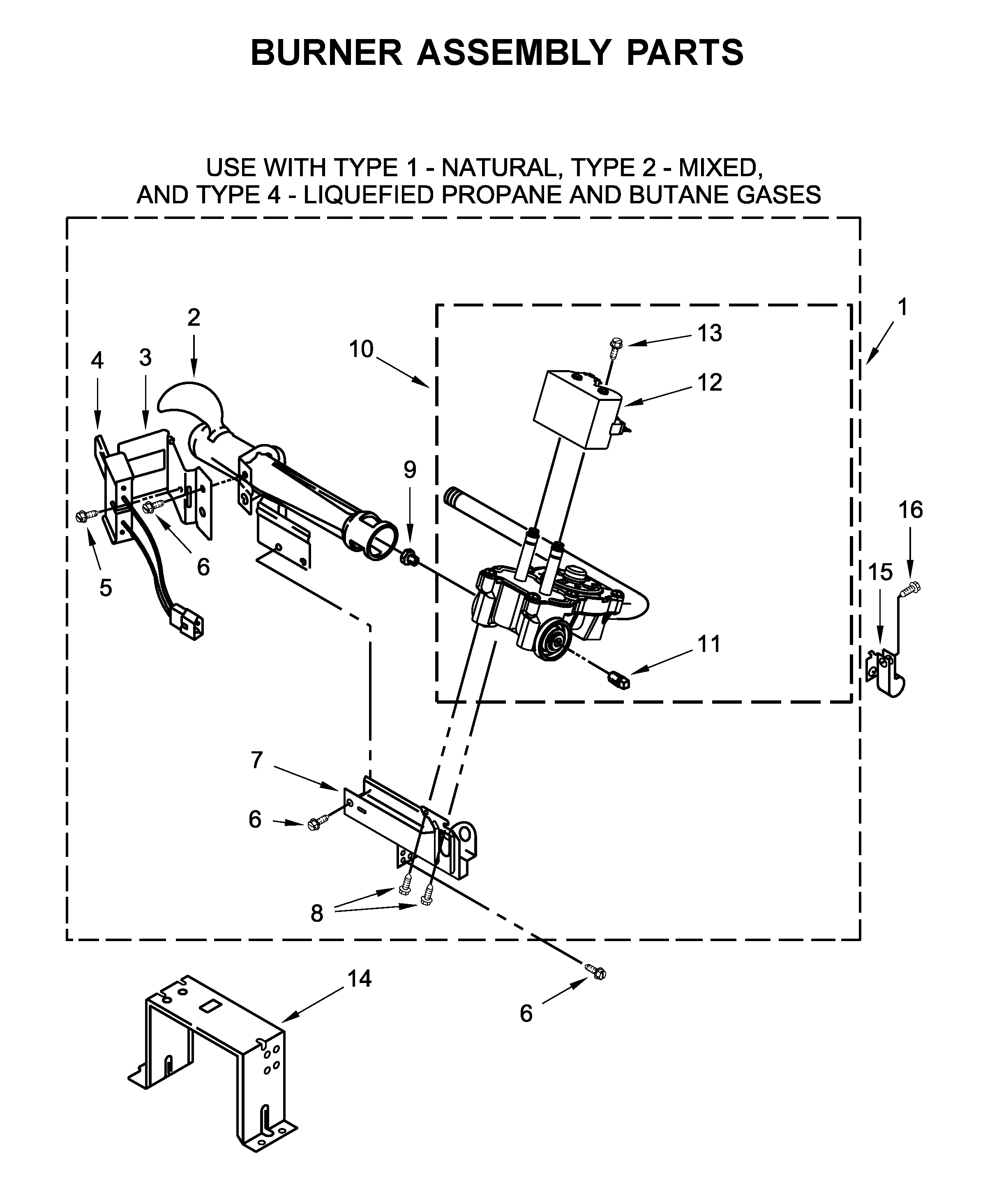 Burner assembly parts