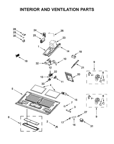 Interior and ventilation parts