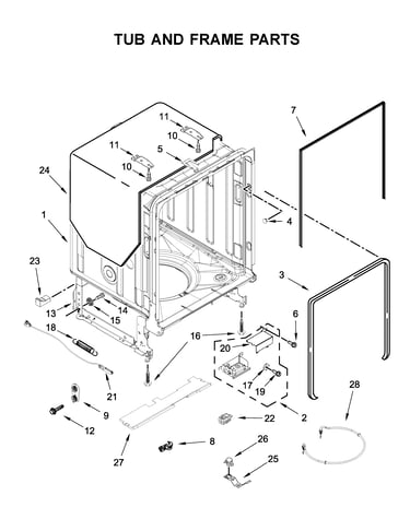 Tub and frame parts