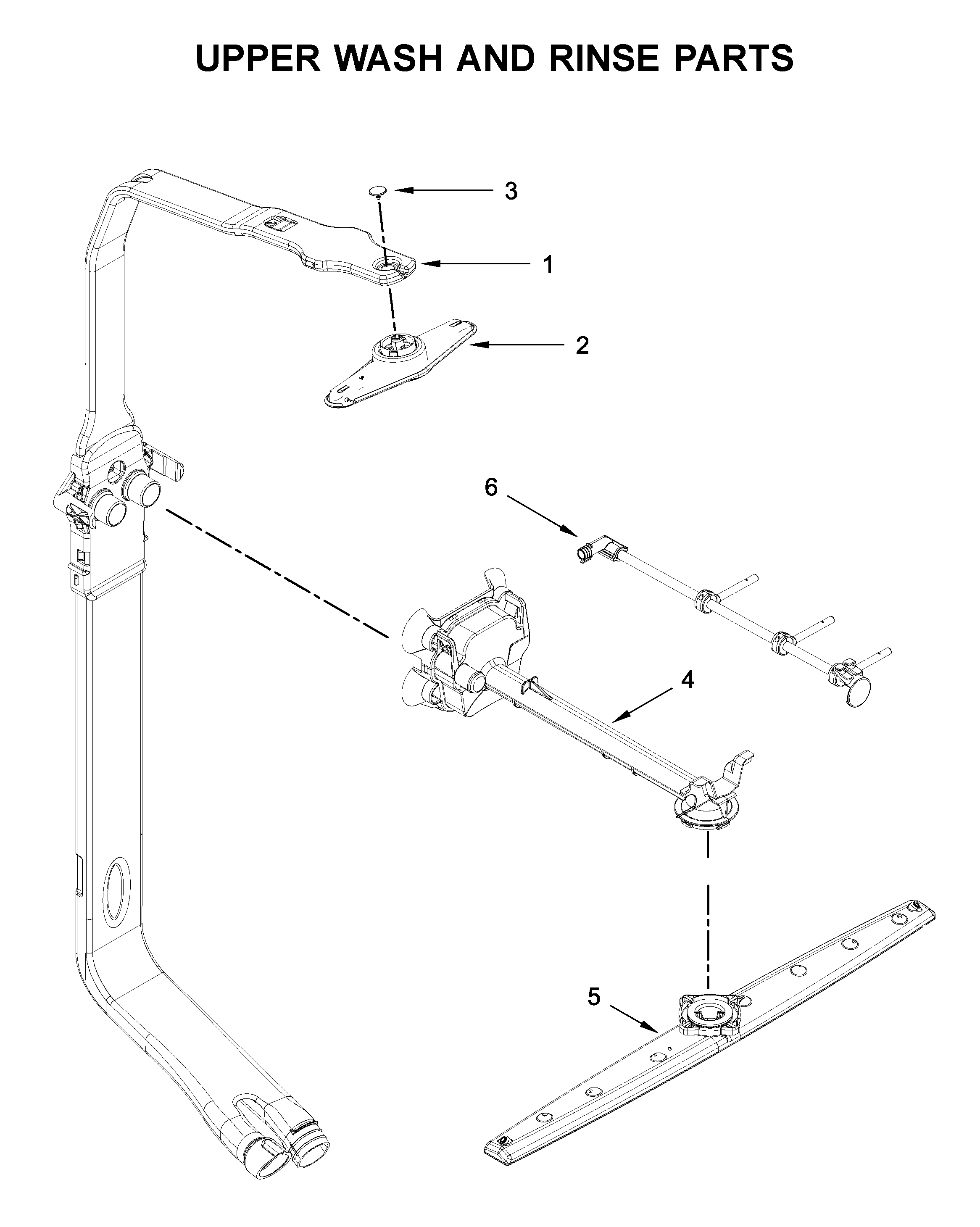 Upper wash and rinse parts