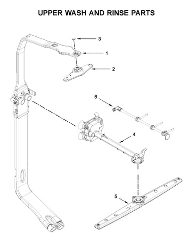 Upper wash and rinse parts