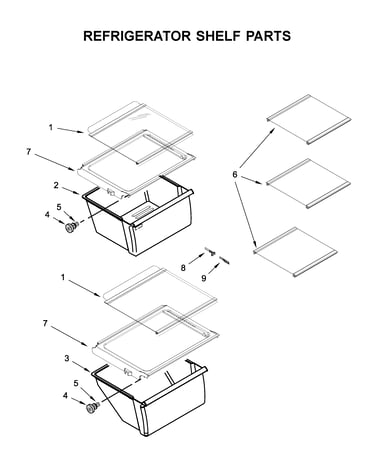 Refrigerator shelf parts
