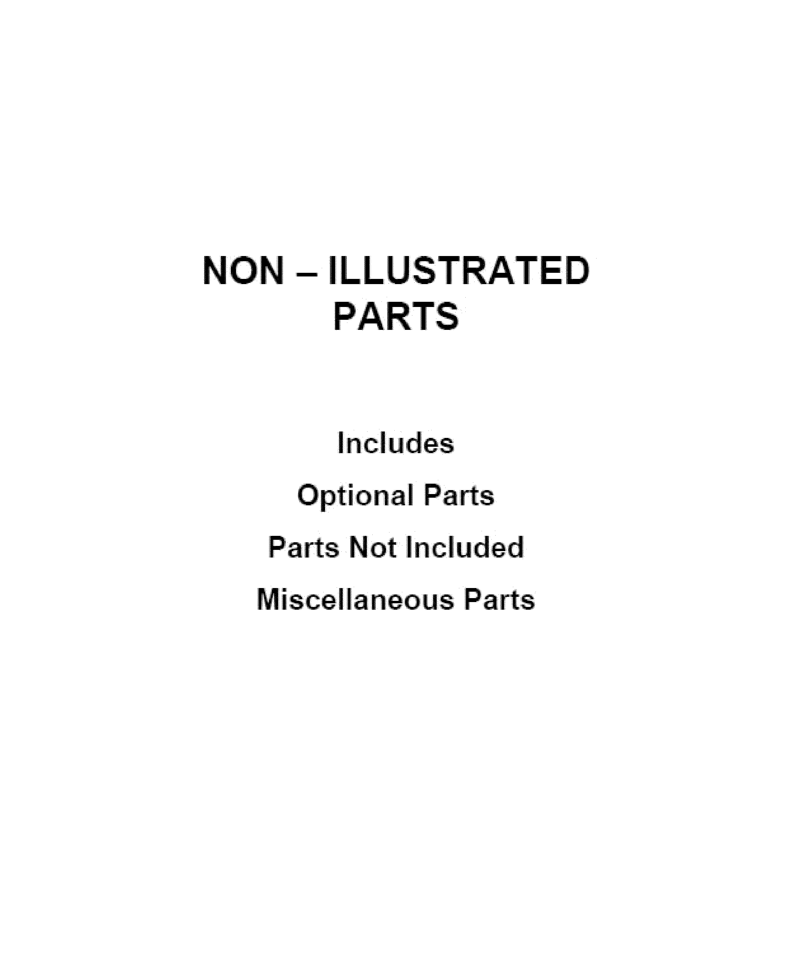 OPTIONAL PARTS (NOT INCLUDED)