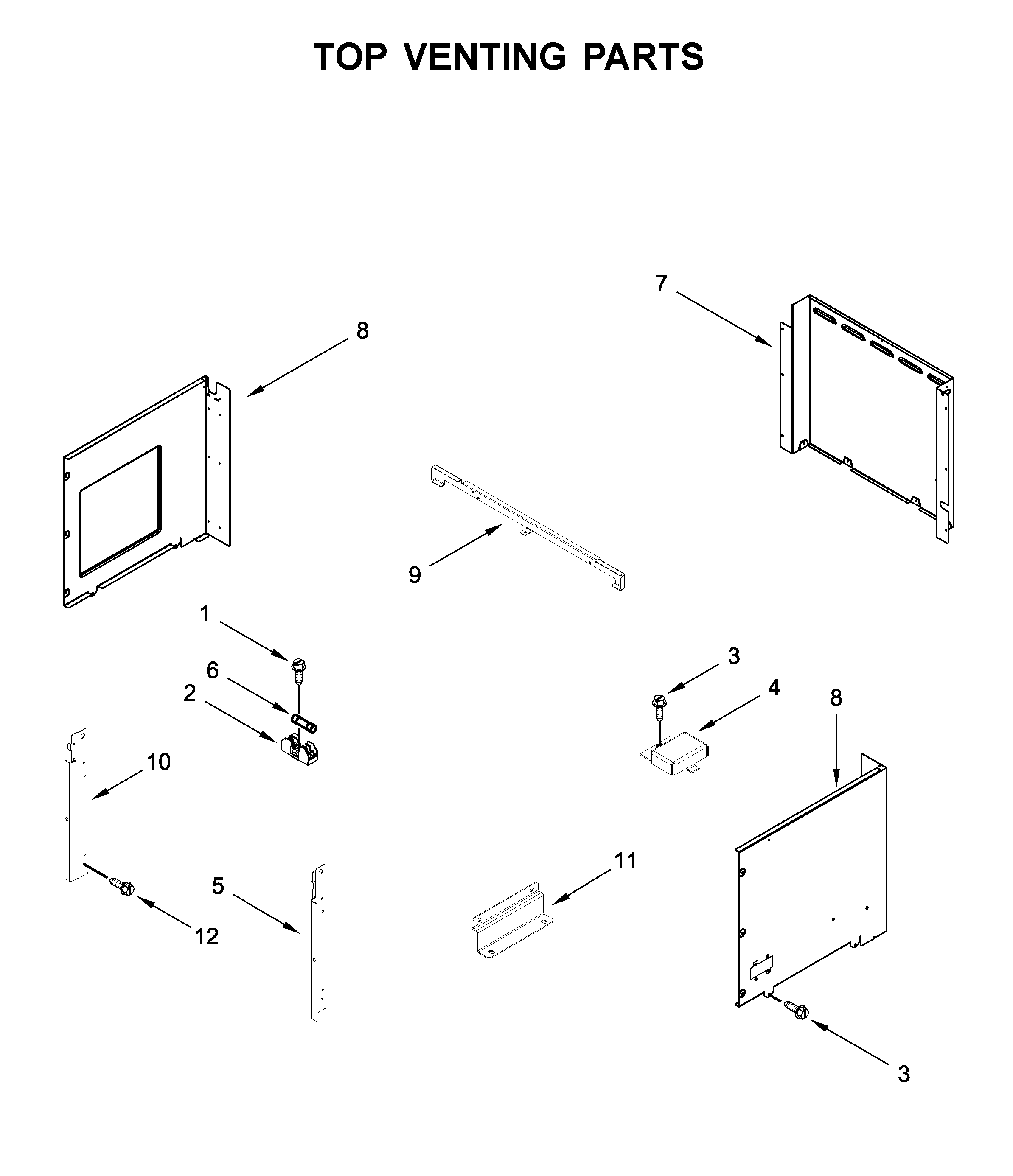 Top venting parts