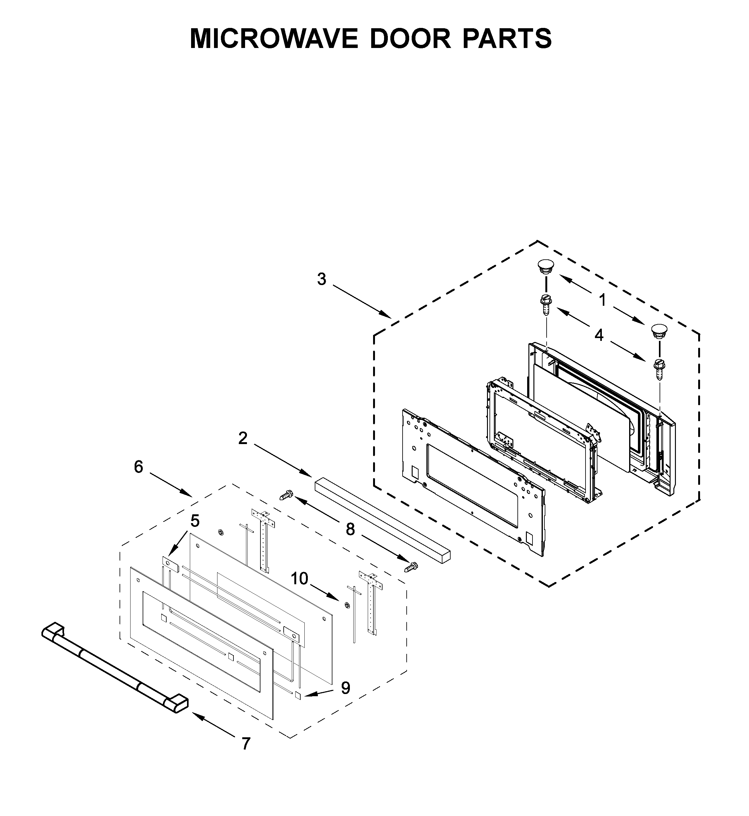 Microwave door parts
