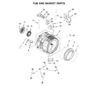 Whirlpool 8TWFW8620HW0 tub and basket parts diagram