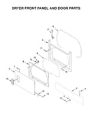 Dryer front panel and door parts