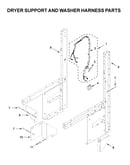 Dryer support and washer harness parts